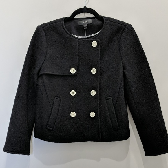 J.Crew Cropped Jacket in Boiled Wool - Picture 3 of 6